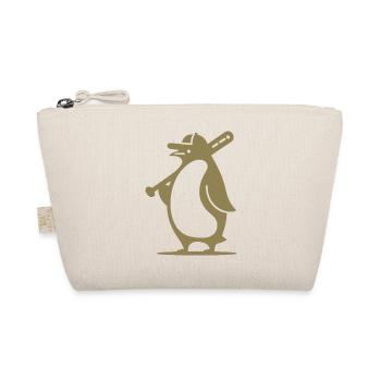 Pinguin Baseballspieler Silhouette - Bio-Täschchen - Natur - Vorne