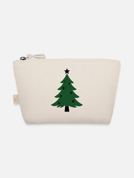 Minimal Green Christmas Tree - Organic Pouch - nature