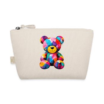 Colorful Teddy Bear in Pop Art Style - Organic Pouch - nature - Front