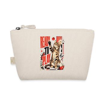 Ready to Play – Playing Bengal Cat in Action - Organic Pouch - nature - Front
