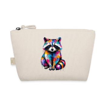 Bunter Waschbär mit Farbklecksen  - Bio-Täschchen - Natur - Vorne