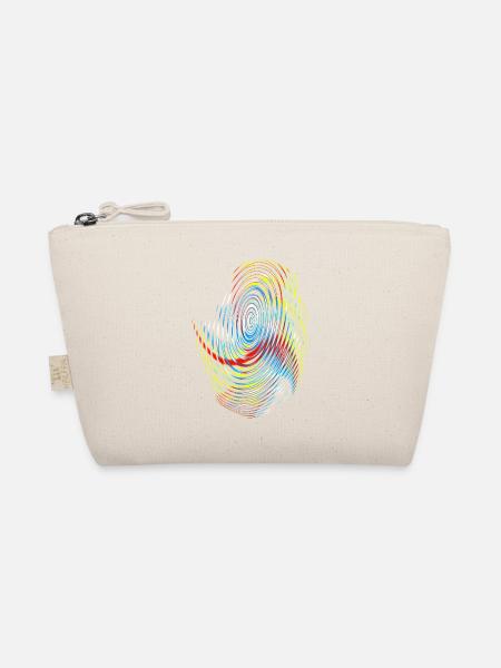 Rainbow Spiral Neon Pattern - Organic Pouch - nature