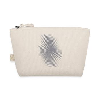 Gray Circle Spiral Zen Pattern - Organic Pouch - nature - Front