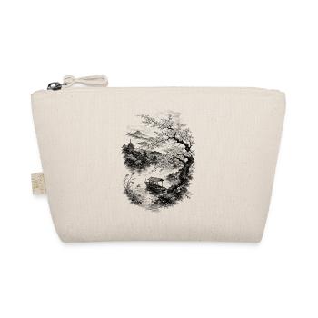 Japanese nature with cherry tree and Mount Fuji - Organic Pouch - nature - Front