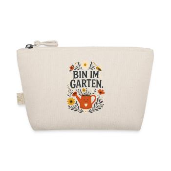 Bin im Garten – Lustiger Gärtner Spruch - Bio-Täschchen - Natur - Vorne