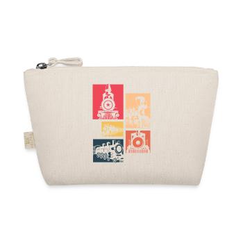 Retro Vintage Train Silhouette Locomotive - Organic Pouch - nature - Front