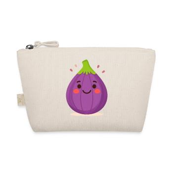 Purple Kawaii Fig – Sweet Fruit Illustration Art - Organic Pouch - nature - Front