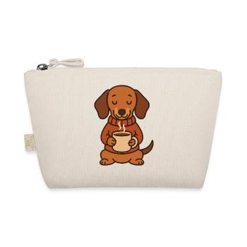 Teckel mignon avec café – Amateur du café - Trousse biologique - nature - Devant