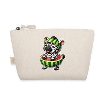 Zebra Wassermelone Lustiger Cartoon - Bio-Täschchen - Natur - Vorne