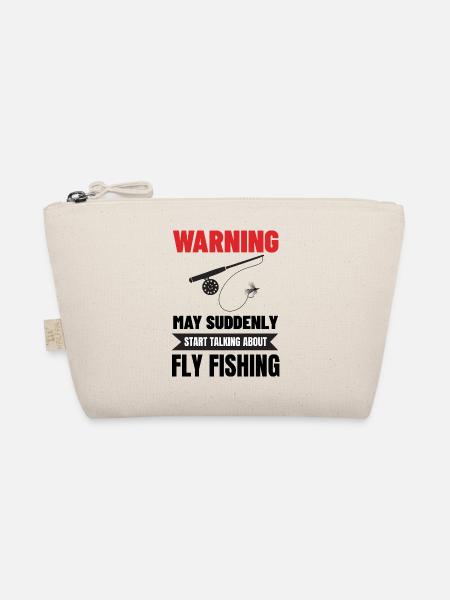 Lustiges Fliegenfischer-Geschenk für Angler und Angelvater - Bio-Täschchen - Natur