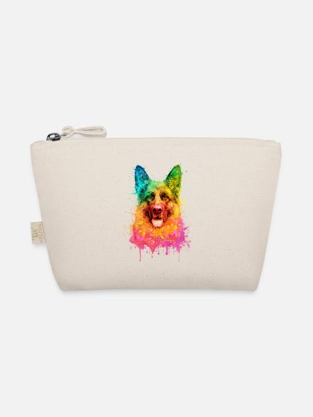 German Shepherd Aquarell Illustration - Bio-Täschchen - Natur