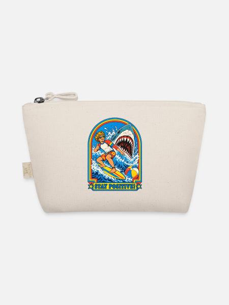 Positiver Surf Shark Retro - Bio-Täschchen - Natur