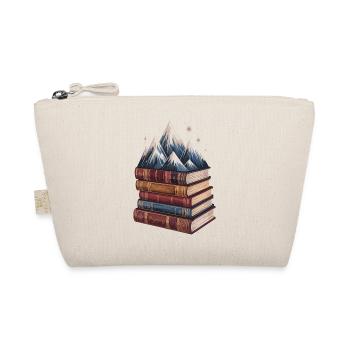  Bücherstapel Mit Bergen Fantasie Lesen Abenteuer - Bio-Täschchen - Natur - Vorne