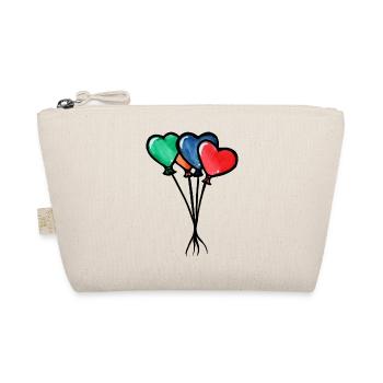 Aquarell-Herzballons-Trio - Bio-Täschchen - Natur - Vorne