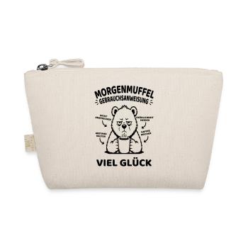 Morgenmuffel Gebrauchsanweisung Kaffee Tee  - Bio-Täschchen - Natur - Vorne