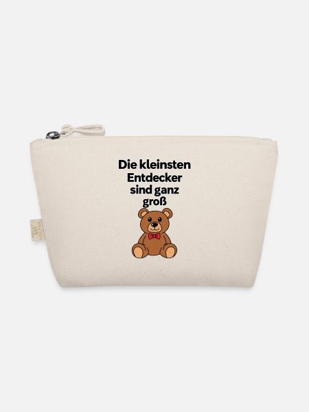 Kleinstentdecker Bär mit roter Fliege - Bio-Täschchen - Natur