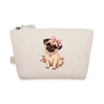 Mops Hund süßer Mops niedlicher Mops - Bio-Täschchen - Natur - Vorne