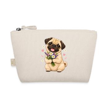 Mops Hund süßer Mops niedlicher Mops - Bio-Täschchen - Natur - Vorne