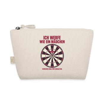 Dartspielerin Frauen Darts Bullseye Girl Power - Bio-Täschchen - Natur - Vorne