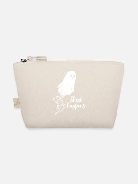 Sheet Happens Katze Geist Lustig Halloween Geschen - Bio-Täschchen - Natur