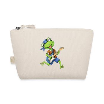 Frosch mit Gitarre  Musikfrosch - Bio-Täschchen - Natur - Vorne
