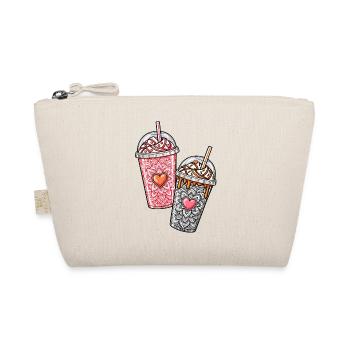 Coffee Hearts – Pink & Orange Iced Coffee - Bio-Täschchen - Natur - Vorne