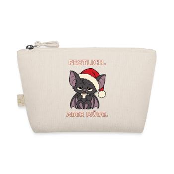 Weihnachtsfledermaus mit Espresso – Festlich aber  - Bio-Täschchen - Natur - Vorne