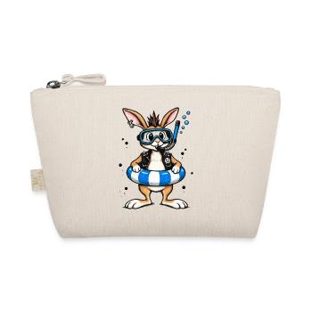 Bunter Punk Hase Taucher mit Rettungsring - Bio-Täschchen - Natur - Vorne