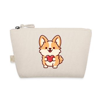 Süßer Corgi mit Herz - Bio-Täschchen - Natur - Vorne