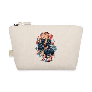 Rebellisches Rockabilly Pin-Up Girl mit Kirsche - Bio-Täschchen - Natur - Vorne