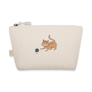 Cat with wool - Organic Pouch - nature - Front