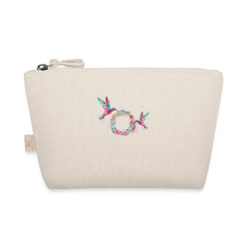 hummingbird,wreath,flower wreath,colorful,painting - Organic Pouch - nature - Front