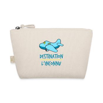 Destination L'inconnu. Avion. Cadeau vacances - Trousse biologique - nature - Devant