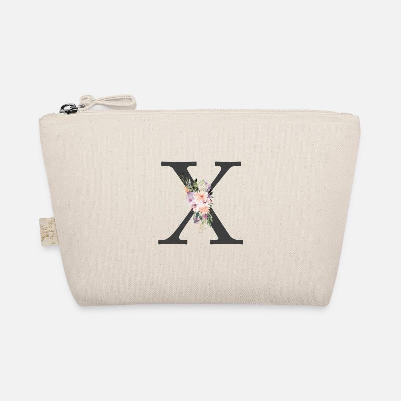 Buchstabe X, Monogramm, Blumen Bio-Täschchen