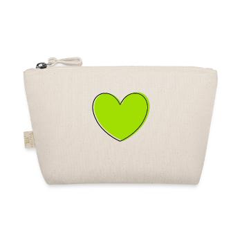 green heart green gift valentine's day - Organic Pouch - nature - Front
