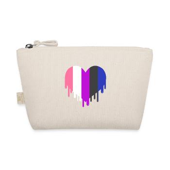 Dripping Gender Fluid Pride Heart - Organic Pouch - nature - Front