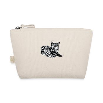 Tiger,leopard,sequins,glitter,black and white - Organic Pouch - nature - Front