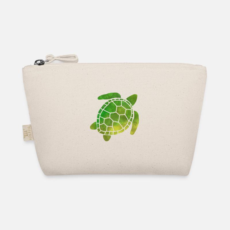 Turtle with floral pattern Organic Pouch