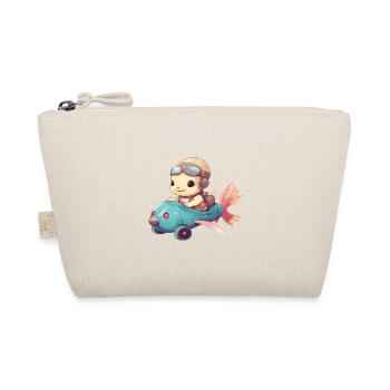 Cute Axolotl, Comic Pilot, Kids Soapbox - Organic Pouch - nature - Front