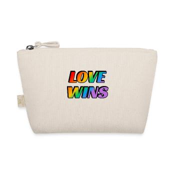 Love Wins LGBT Rainbow Text Gay Pride - Organic Pouch - nature - Front