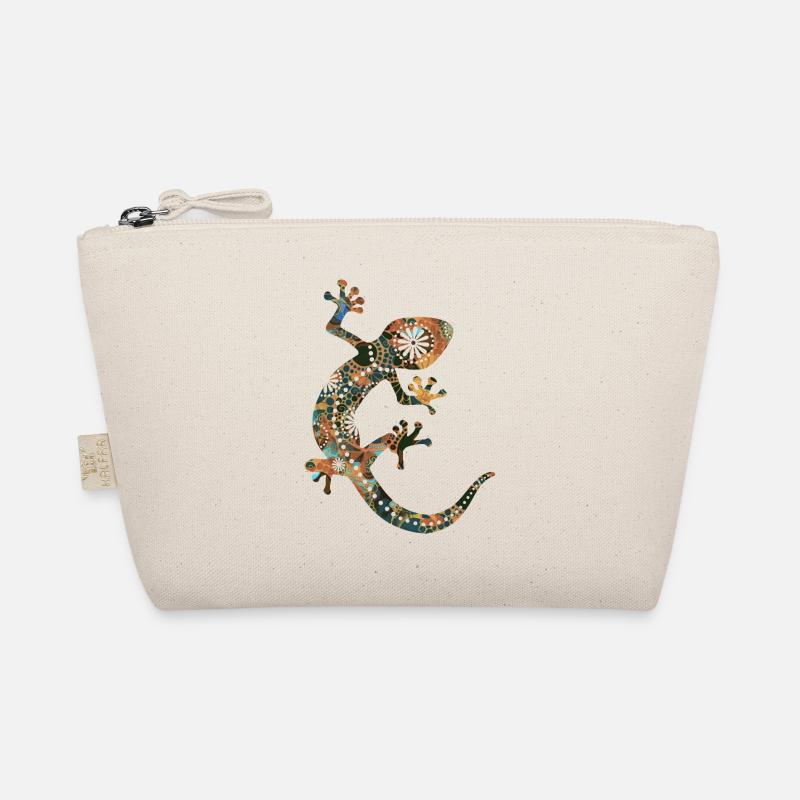 Gecko Silhouette - Ethno Style 3 Bio-Täschchen