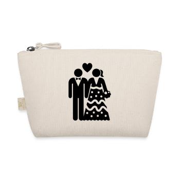 Couple Wedding Bridal Couple - Organic Pouch - nature - Front