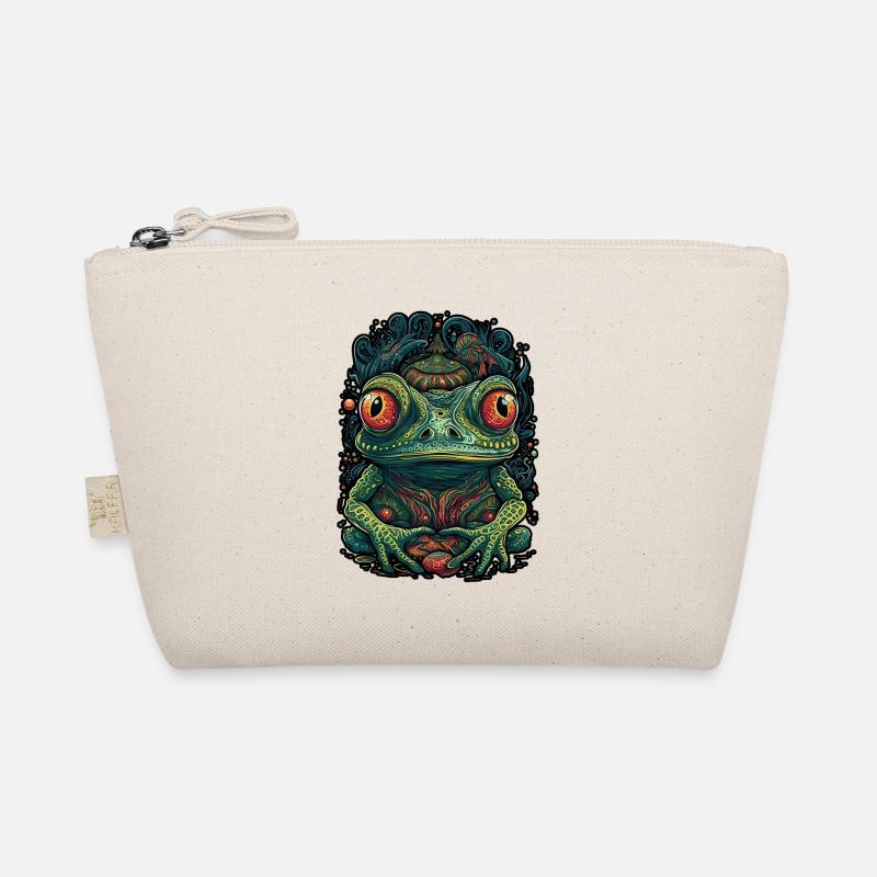 Trippy Frog - Psychedelic Motif Organic Pouch