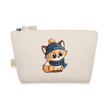 Niedlicher Fuchs mit Schal und Pudelmütze. - Bio-Täschchen - Natur - Vorne