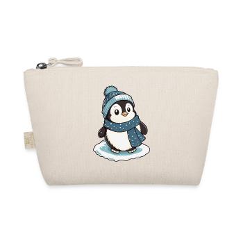 Niedlicher Pinguin mit Schal und Pudelmütze. - Bio-Täschchen - Natur - Vorne