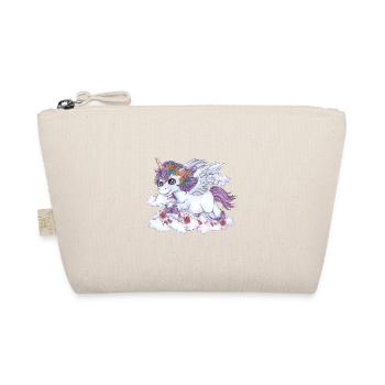 Niedliches Einhorn mit Blumen Geschenk Mädchen - Bio-Täschchen - Natur - Vorne
