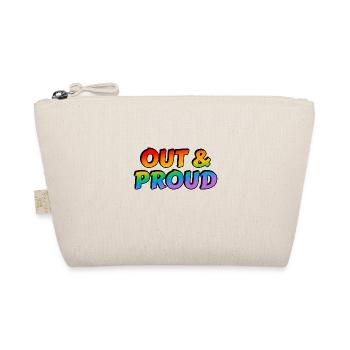 Out and proud LGBT rainbow pride - Organic Pouch - nature - Front
