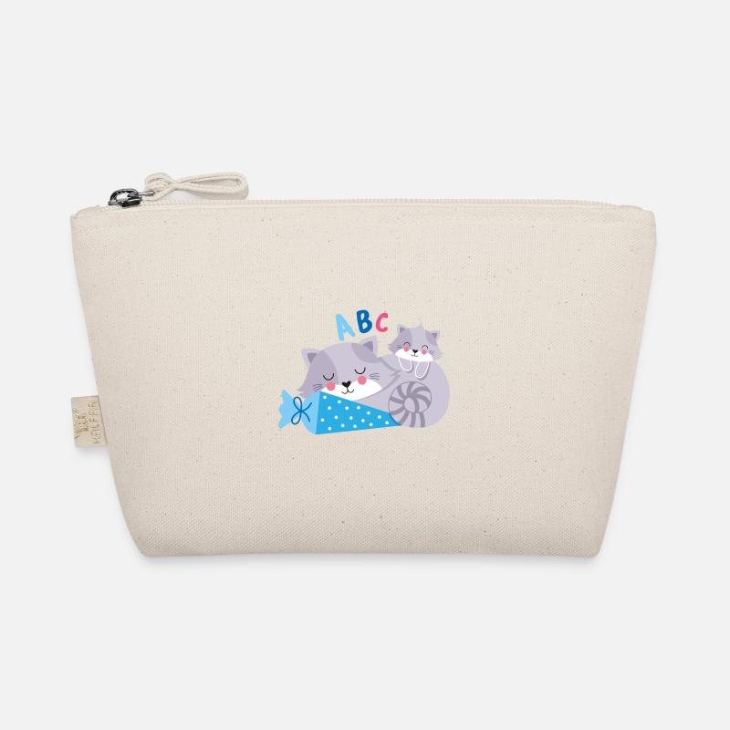 Chaton avec cône d’école inscription à l’école Trousse biologique