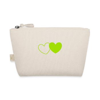 green heart green gift valentine's day - Organic Pouch - nature - Front