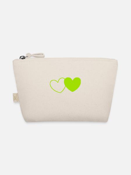 grünes Herz grün Geschenk Valentinstag - Bio-Täschchen - Natur